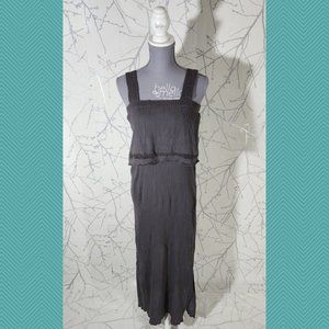 Charli Gray Crinkle Fabric Tiered Sleeveless Maxi Dress